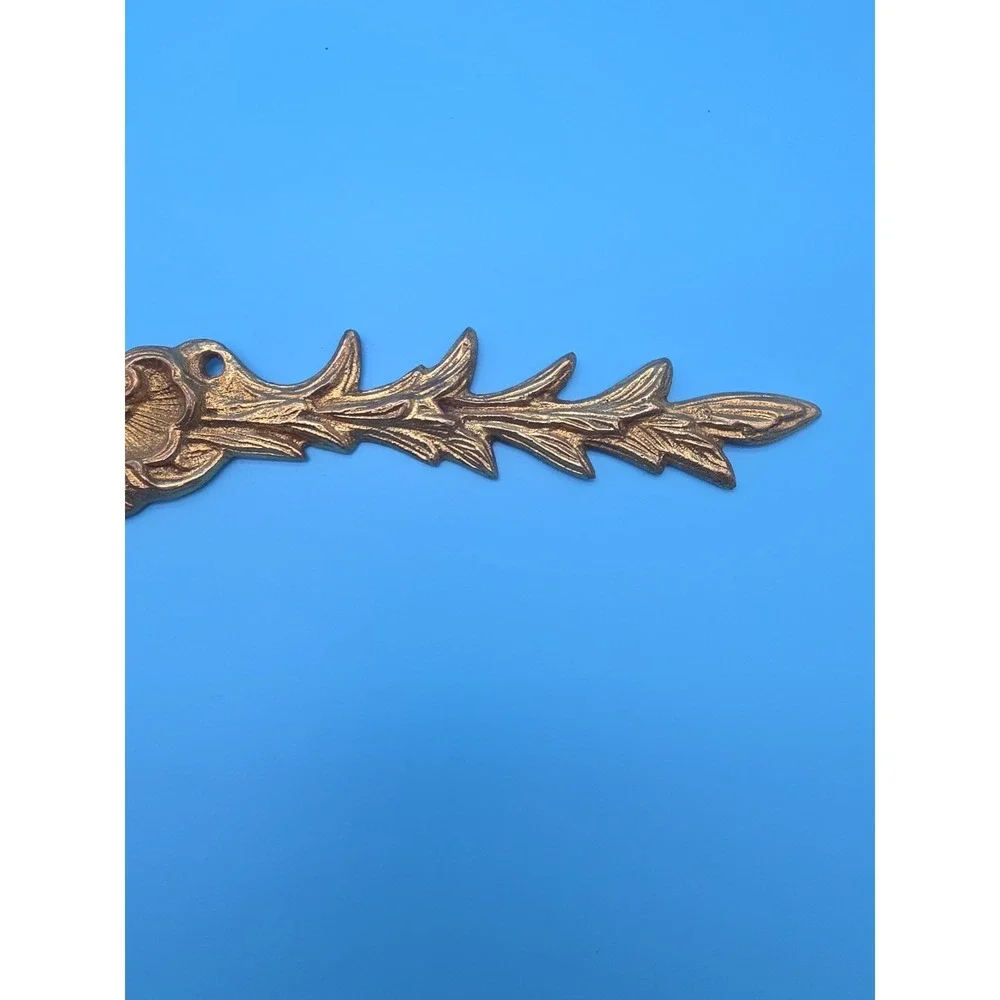 Vintage Brass Ornate Wall Applique Or Furniture Adornment Accessory